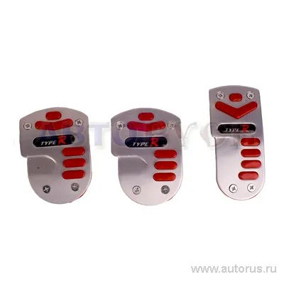 Набор накладок на педали серебро-красный Azard 1045 VSK-00062279