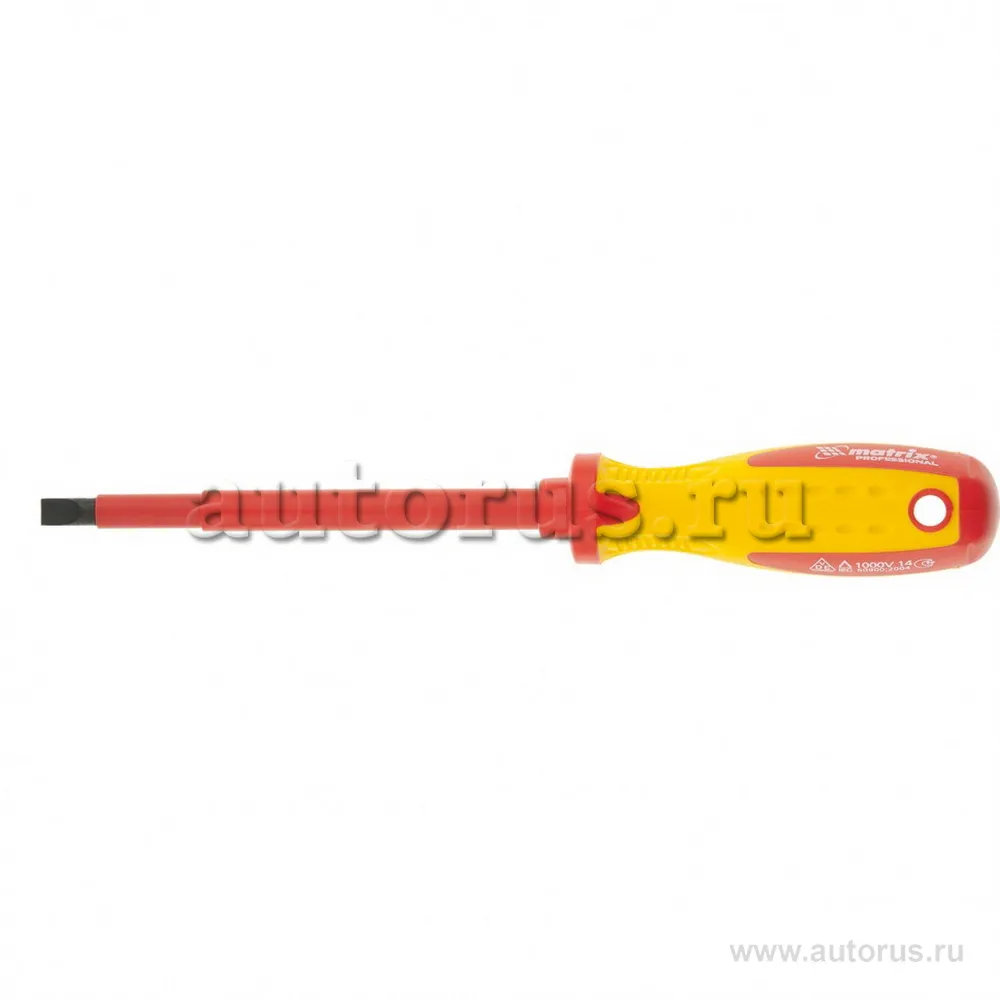 Отвертка Insulated, SL6, 5x150 мм, CrMo, до 1000 В, двухкомп. рукоятка MATRIX 12920