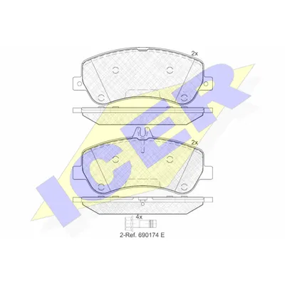 Колодки передние MB GLK-Class (X204) 2008-> ICER 181917