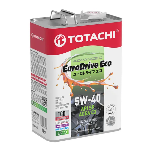 Масло моторное TOTACHI EURODRIVE ECO 5W-40 синтетическое 4 л E6704