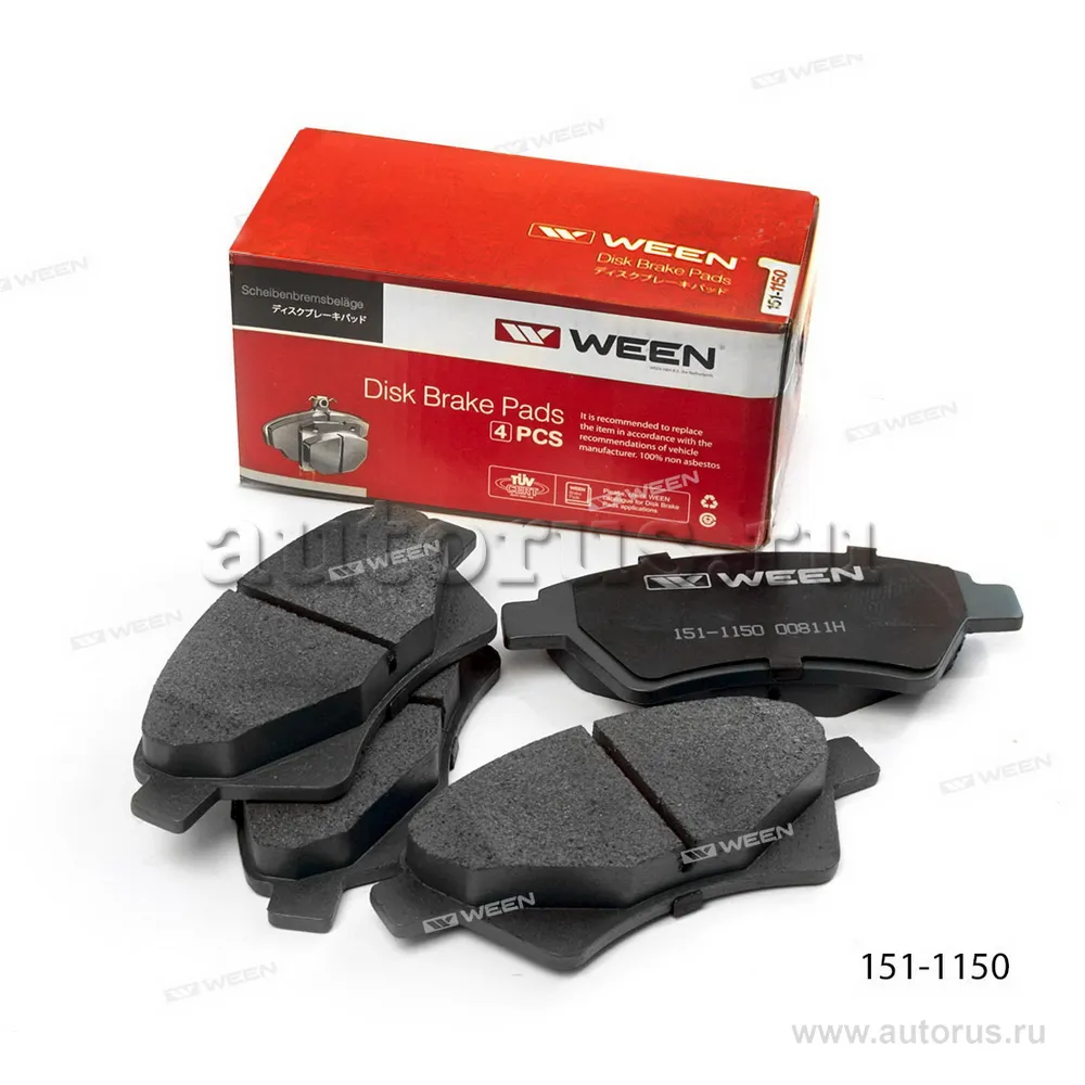 Тормозные колодки дисковые передние RENAULT Megane, Scenic II, Kangoo WEEN 151-1150
