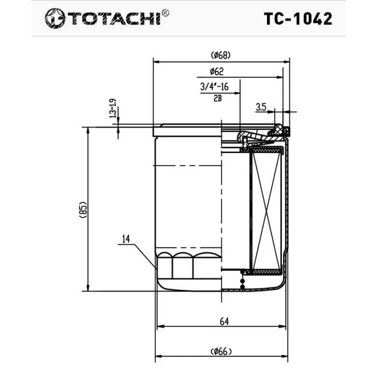 Фильтр масляный TOTACHI TC-1042 C-218 15208-53J00 MANN W 610/4 TOTACHI TC-1042