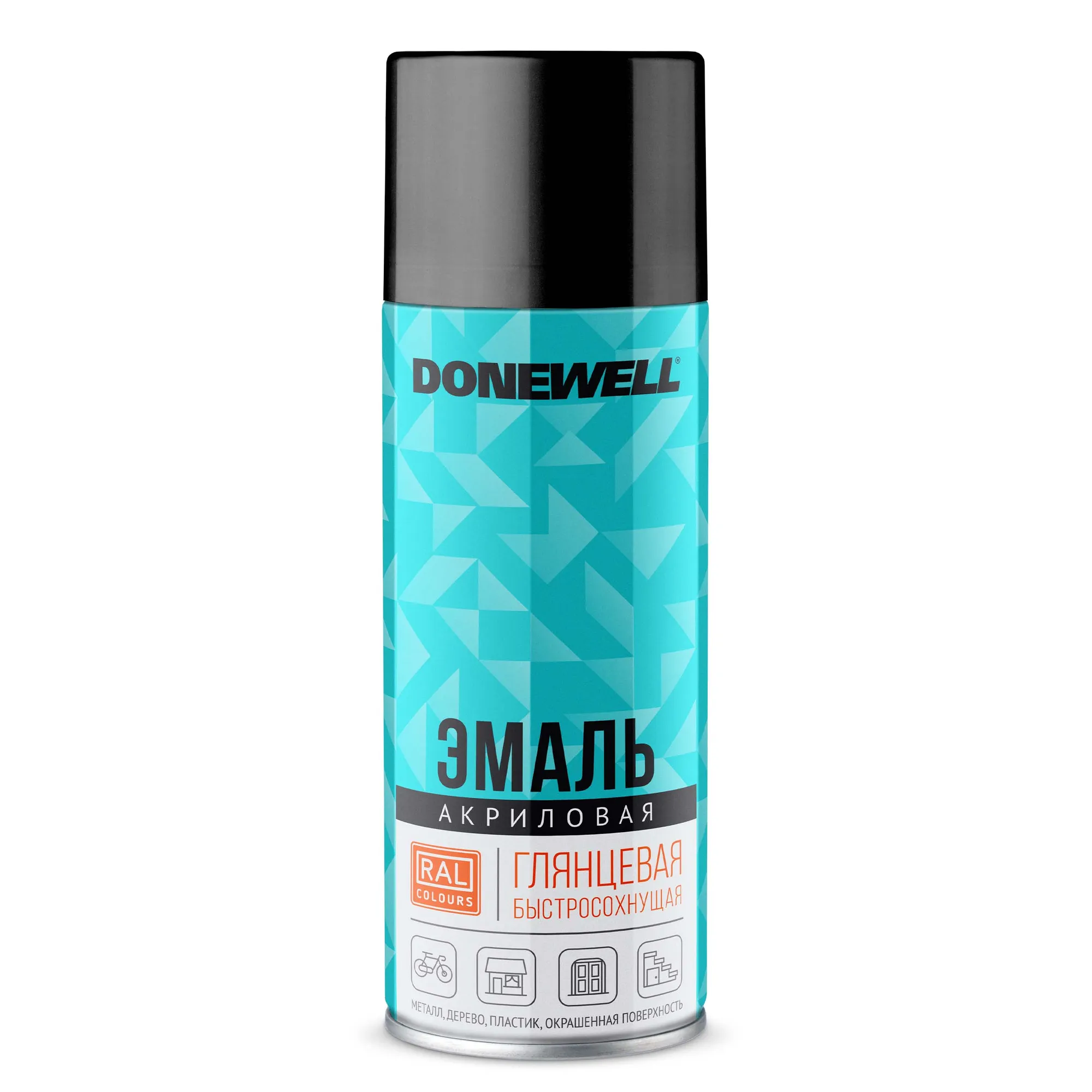 Эмаль универсальная акриловая RAL 9005 черная глянцевая DONEWELL DONEWELL DWA9005