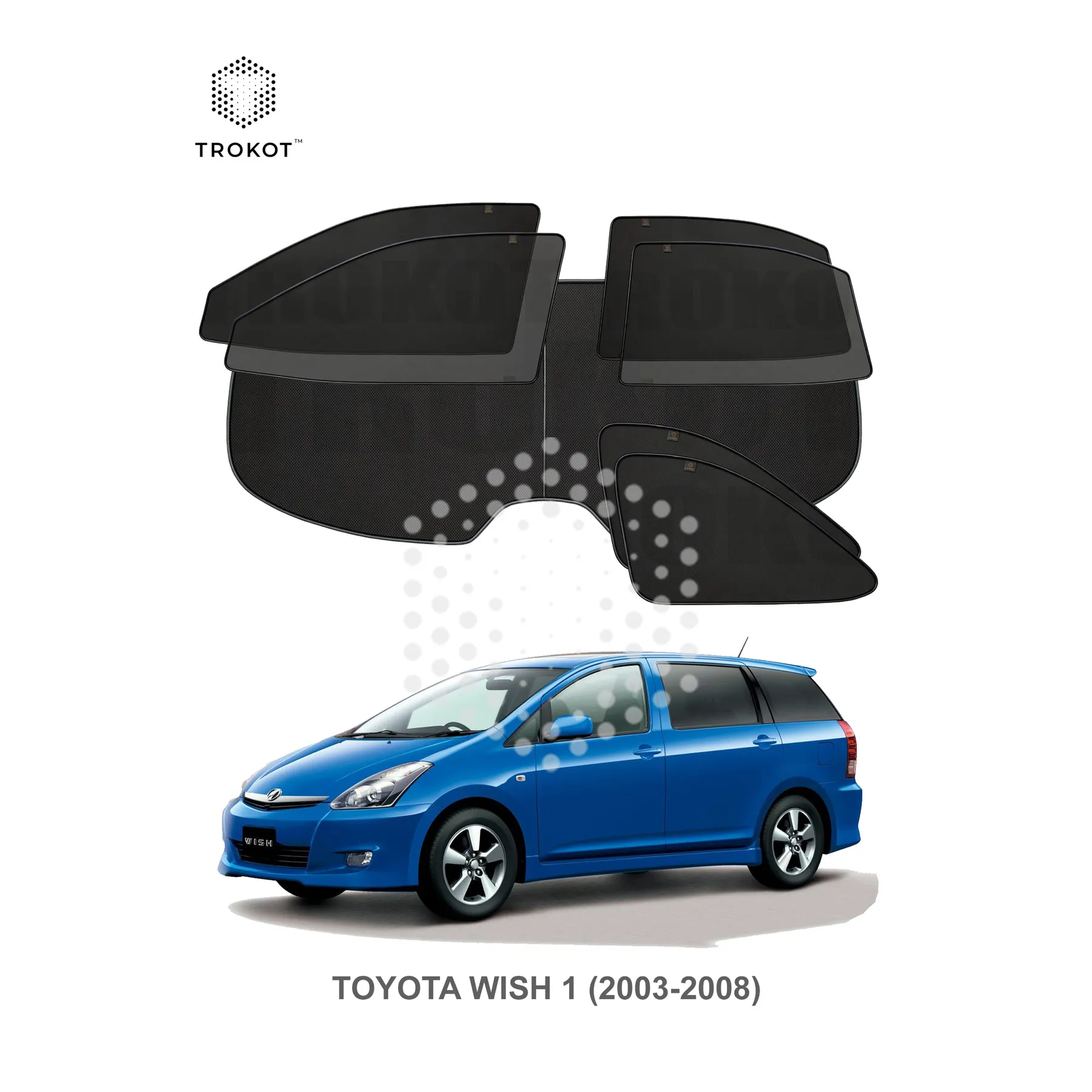 Полный комплект из 7 экранов Toyota Wish (1) (2003-2008)