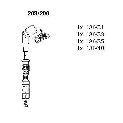 Ком-т проводов/ BMW E36/E34/Z3 1.8 M43 93 BREMI 203200