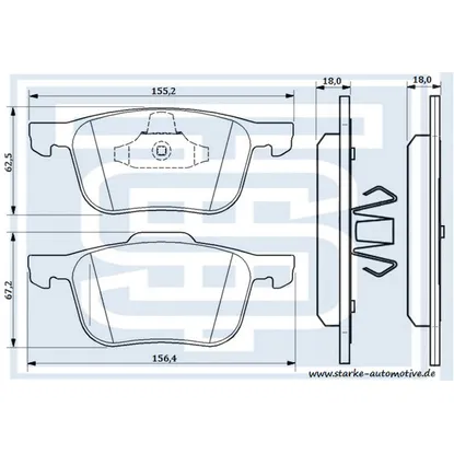 Колодки тормозные FORD FOCUS II-III передние STARKE 176-705