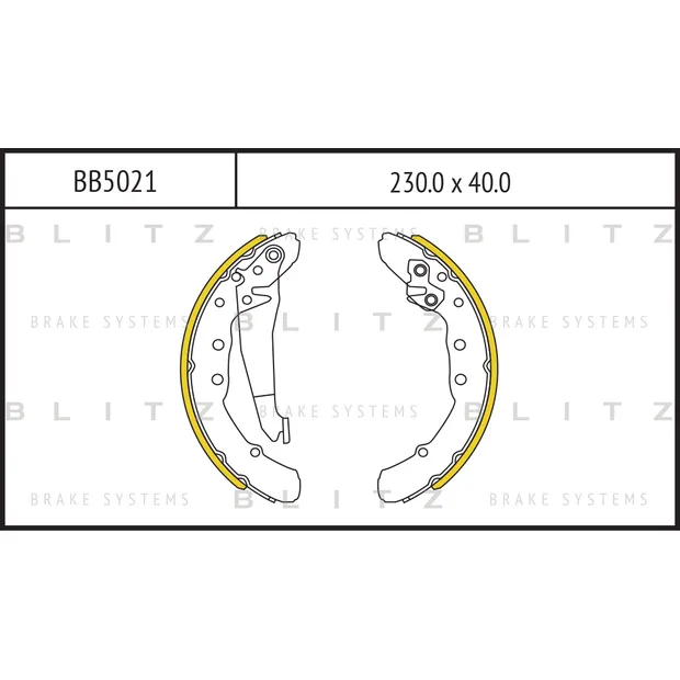 Колодки тормозные барабанные AUDI 80/100 89->VW Caddy/Passat 96-> BLITZ BB5021