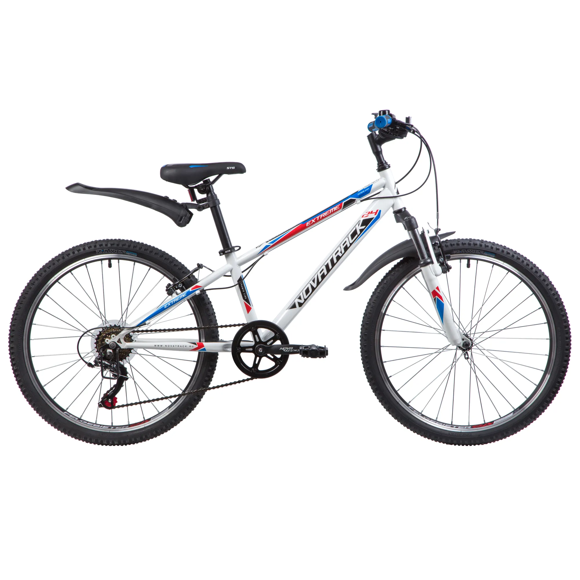 Велосипед 24 хардтейл Novatrack Extreme 6.V (2019) количество скоростей 6 рама сталь 12 белый