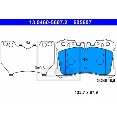 Колодки тормозные передние ATE 13.0460-5607.2