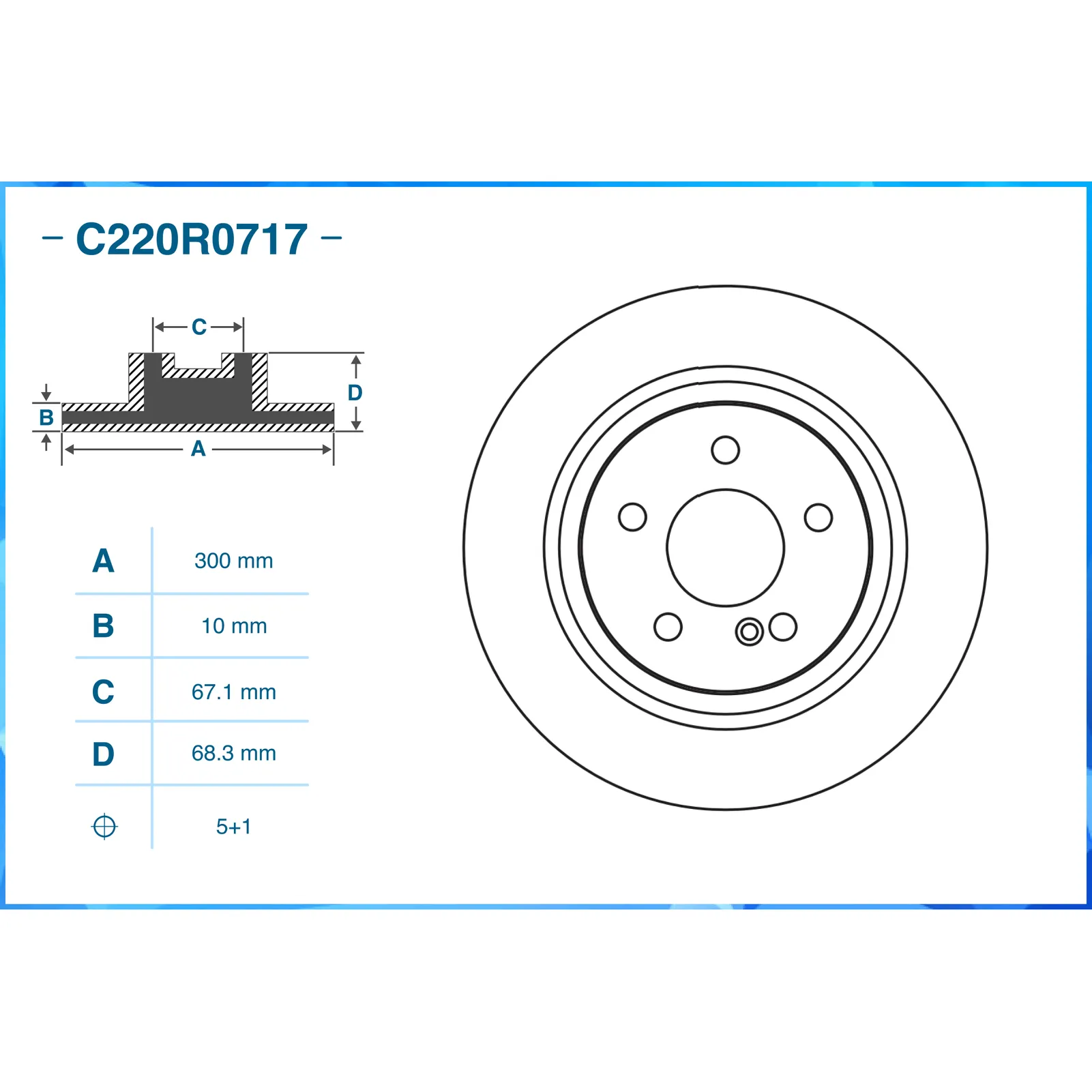 Диск тормозной задний MB W211/W212 ALL 02-> EXCL.AMG CWORKS C220R0717