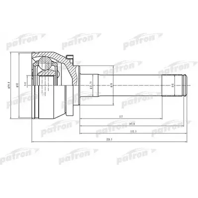 ШРУС наружный 28x56x34 HYUNDAI TERRACAN 01- PATRON PCV1524