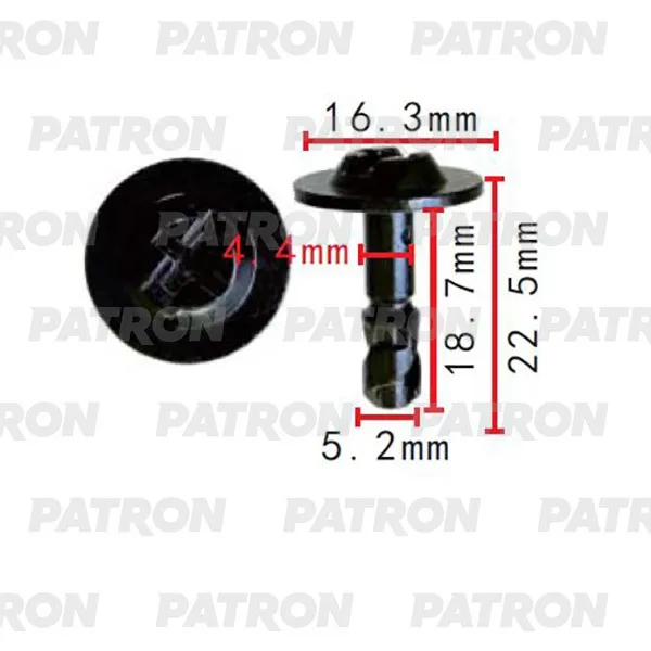 Штифт крепежный (упаковка 100шт) поворотный (черный) AUDI \ SEAT \ PATRON P372325A
