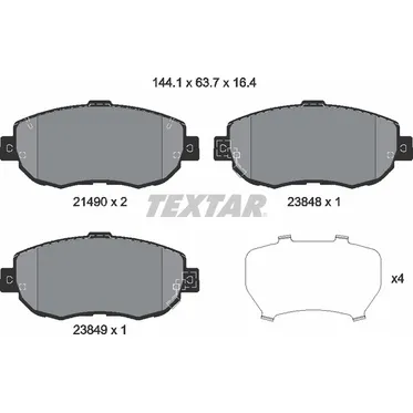 Колодки тормозные передние TEXTAR 2149001