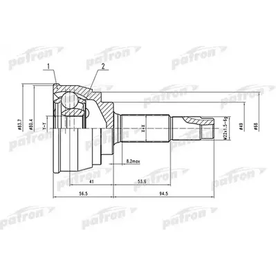 ШРУС наружный 25x49x29 NISSAN MICRA MARCH K12 02- PATRON PCV1535