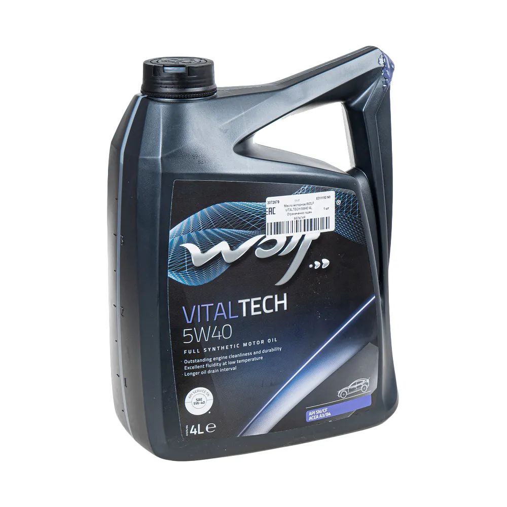 Масло моторное Wolf VITALTECH 5W-40 синтетическое 4 л УЦЕНКА! 8311192-N0