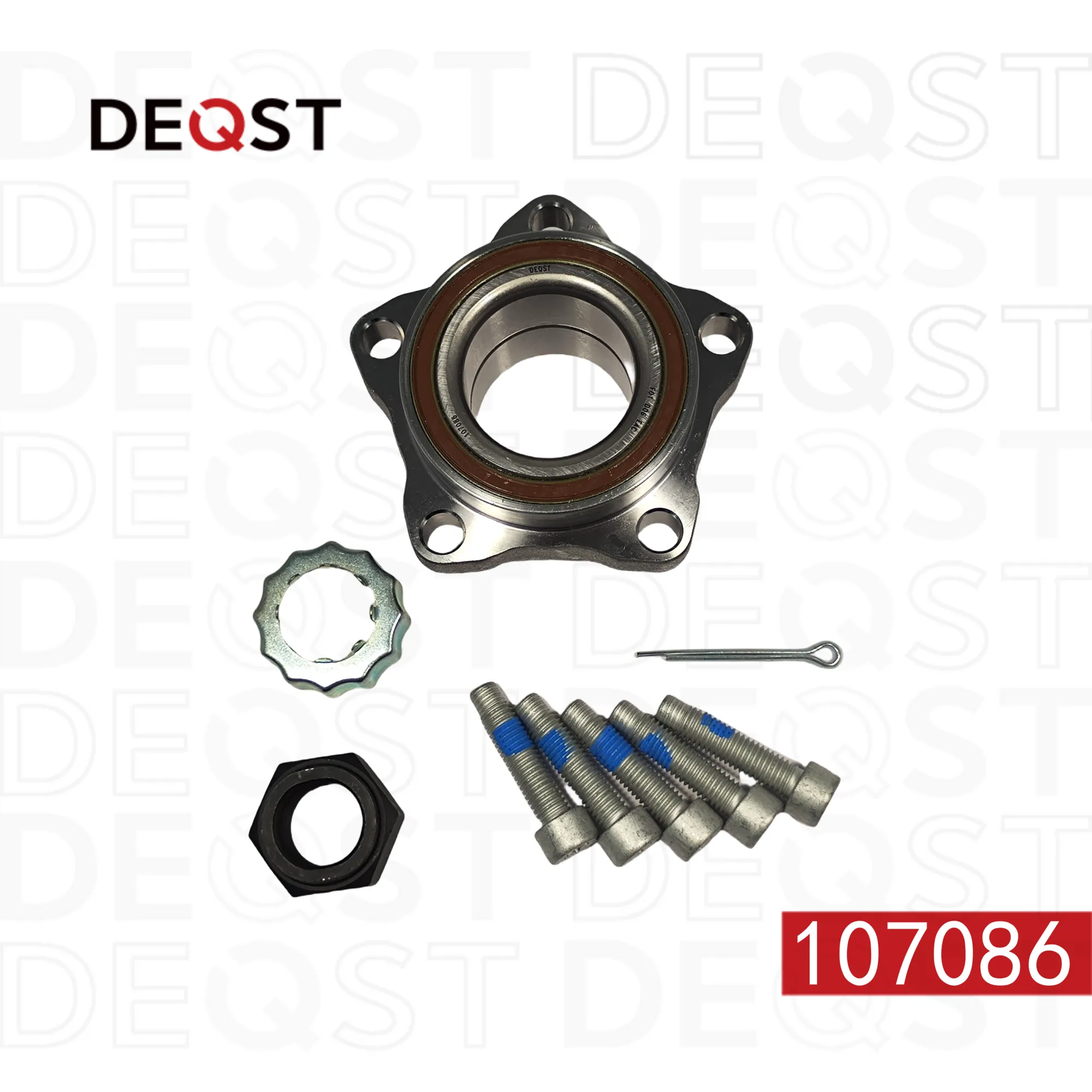 Ступица переднего колеса с подшипником. FORD TRANSIT 04.2006- DEQST 107086