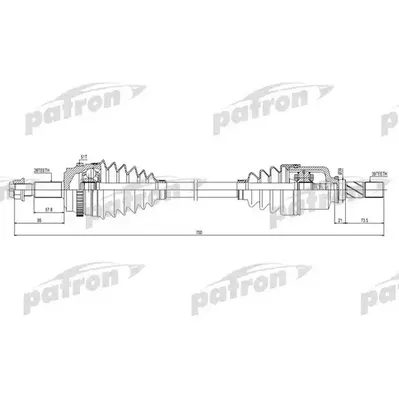 Полуось передняя левая 28X700X39 ABS: 51 OPEL MOVANO 2,5CD PATRON PDS0431