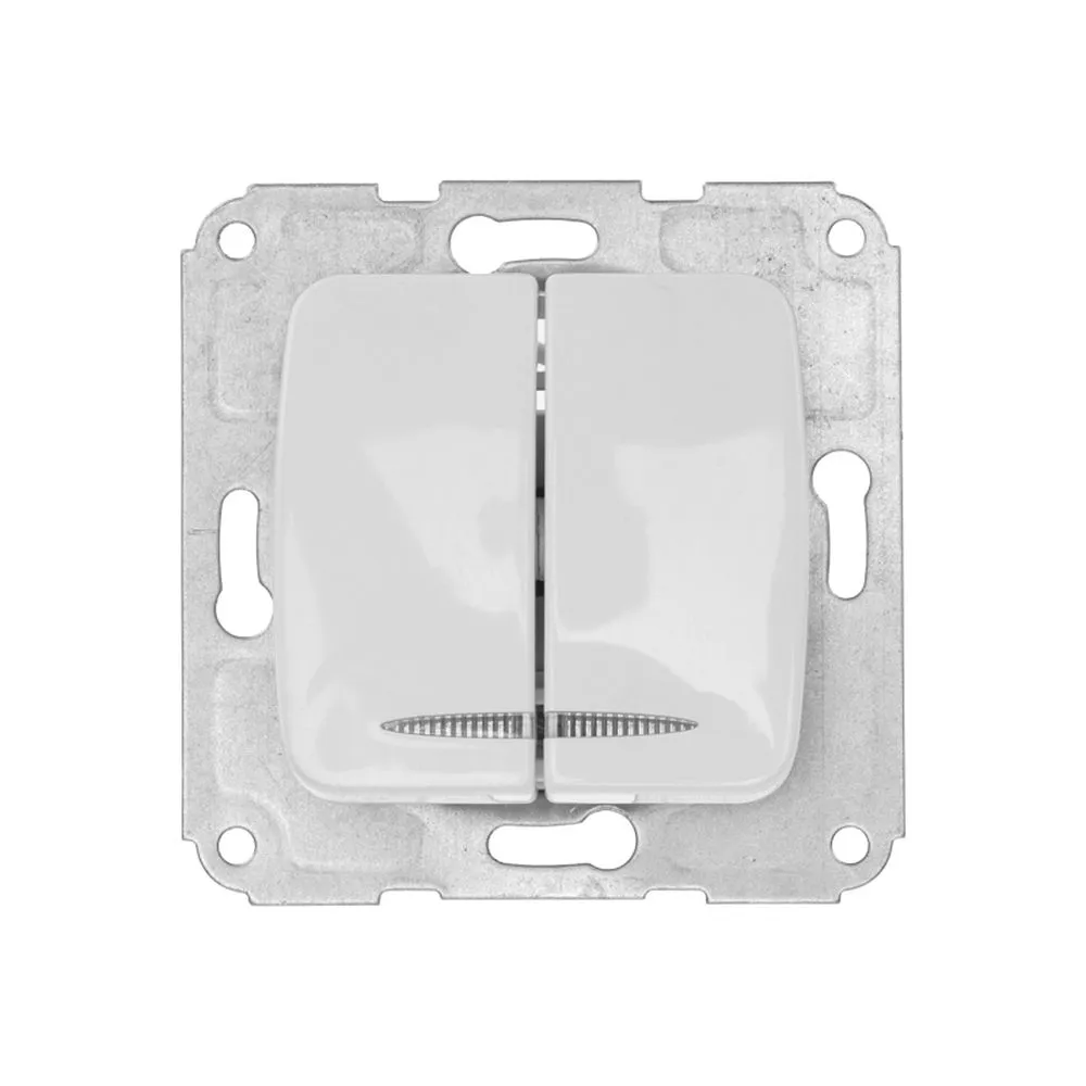 Выключатель DEA 2кл (инд) с/у 10А мех. Бел Kranz KR-78-0203