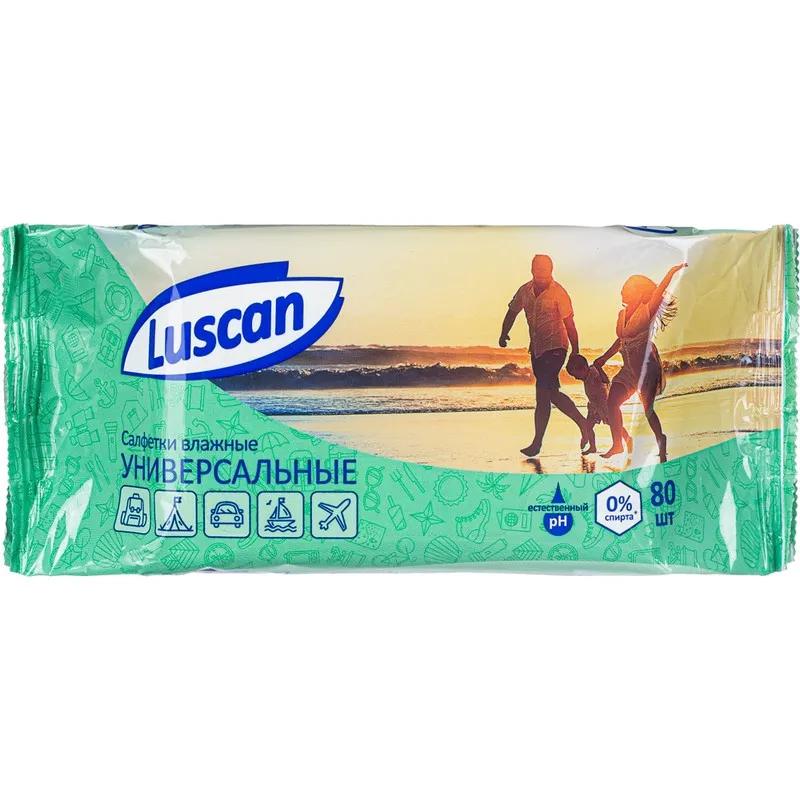 Салфетки влажные Luscan универсальные 80шт/уп 1092004