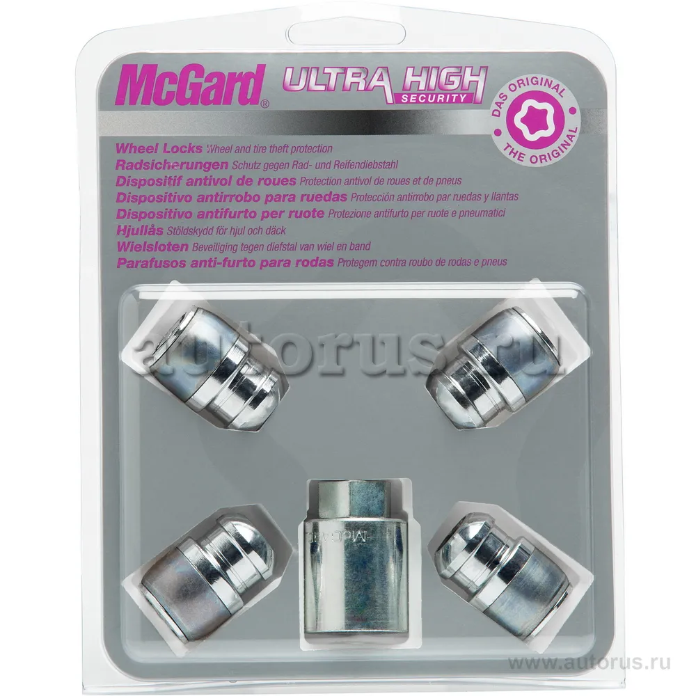 Секретки колесные гайка M12x1,5 хром, длинна 29,9 mm, полусфера , под ключ 19 mm McGard 25000 SL