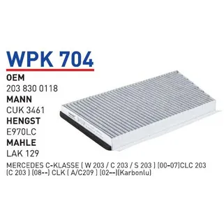 Фильтр салонный (угольный) MB C-CLASS(W203) WUNDER FILTER WPK704