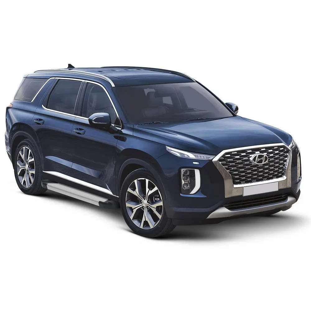 Порог-площадка Silver F193AL + комплект крепежа, RIVAL, Hyundai Palisade 2020- RIVAL F193AL.2311.1