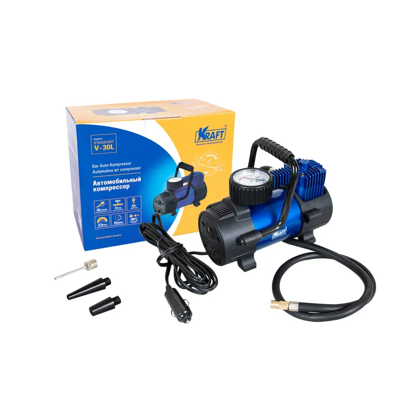 Компрессор STANDART V-30L, 3 насадки, сумка KRAFT KT 800035 KRAFT KT 800035