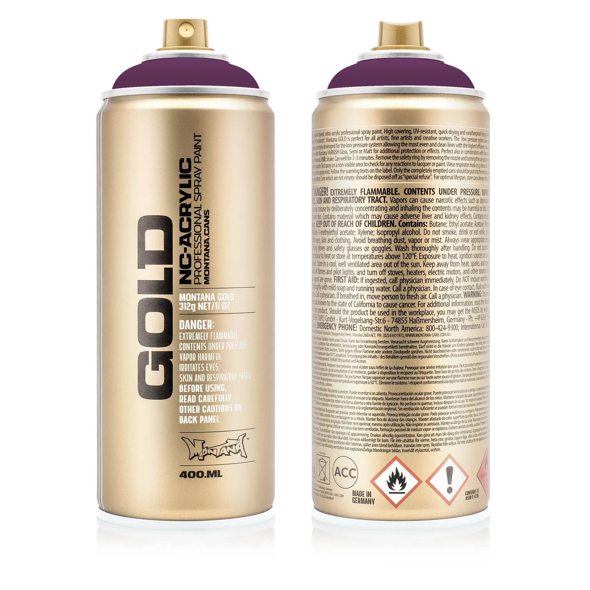 Краска GOLD фиолет MONTANA CANS G4250