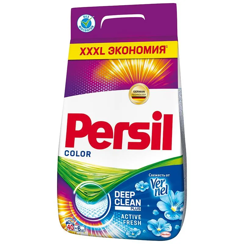 Порошок стиральный PERSIL Color Свежесть от Vernel для цветного белья 6кг 1471002