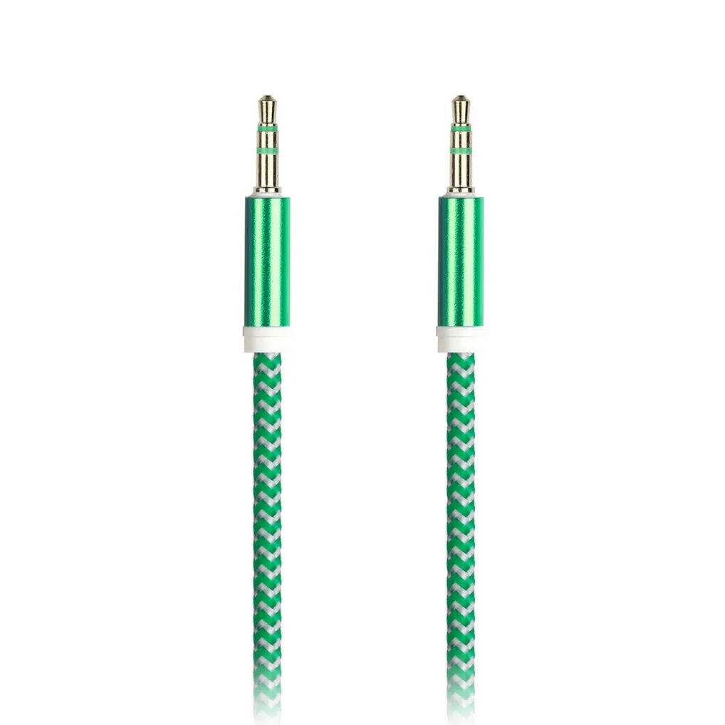 Кабель AUX 3.5-3.5 мм (M-M ), 1 м, зеленый, нейлоновая оплетка, SMARTBUY A-35-35 GREEN