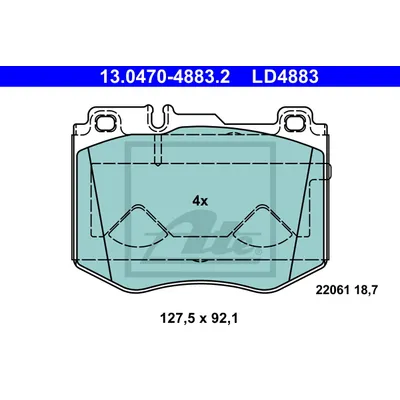 Тормозные колодки передние Ceramic MB ATE 13047048832