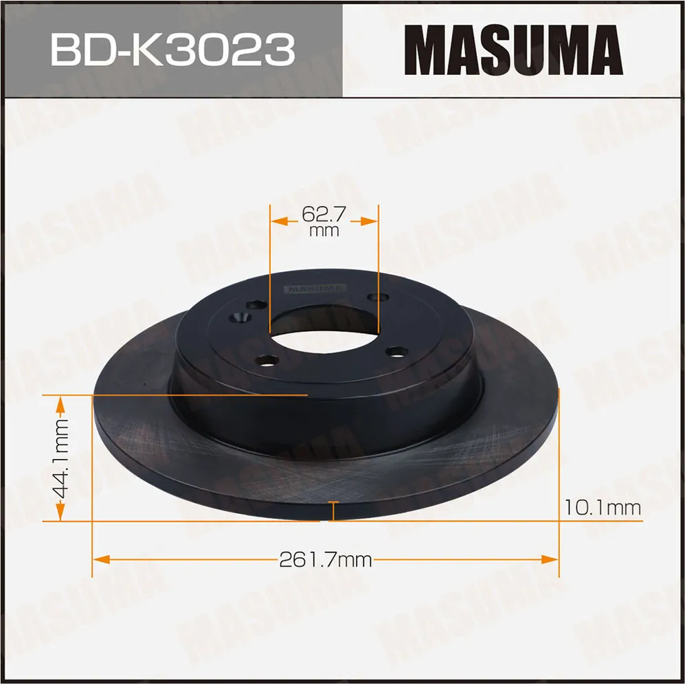 Диск тормозной (уп. 2 шт., цена за 1 шт.) MASUMA BDK3023