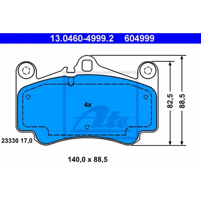 Колодки торм.пер. Porsche 911 PORSCHE ATE 13.0460-4999.2