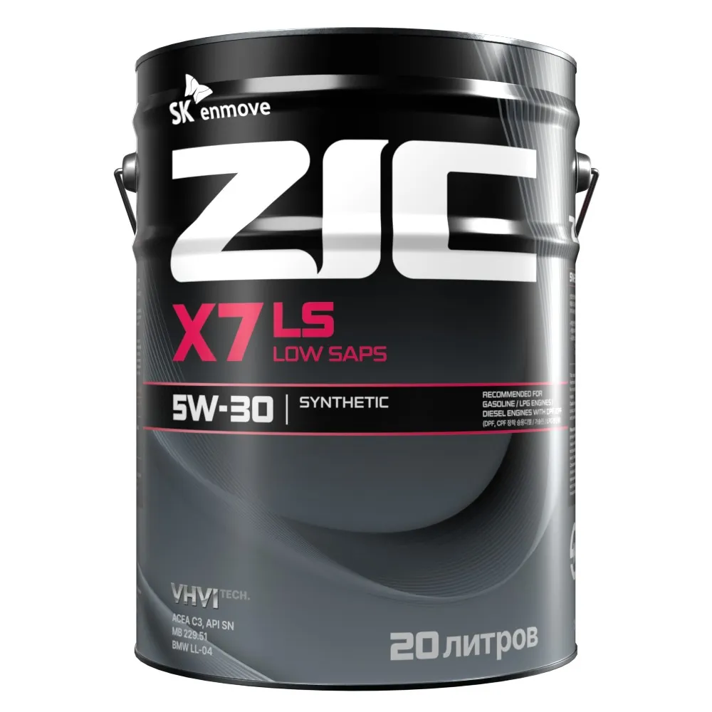 Масло моторное ZIC X7 LS 5W-30 синтетическое 20 л 192619
