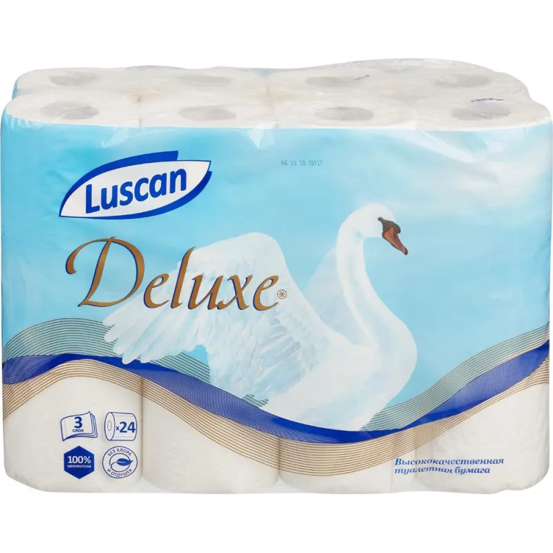 Бумага туалетная Luscan Deluxe 3сл бел цел 19,38м 155л 24рул/уп 865672