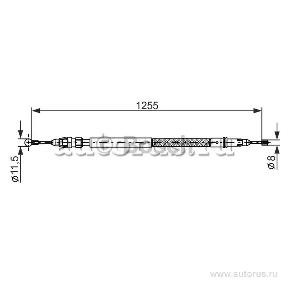 Трос ручника L1255 Fiat Ulysse 2.0JTD 07