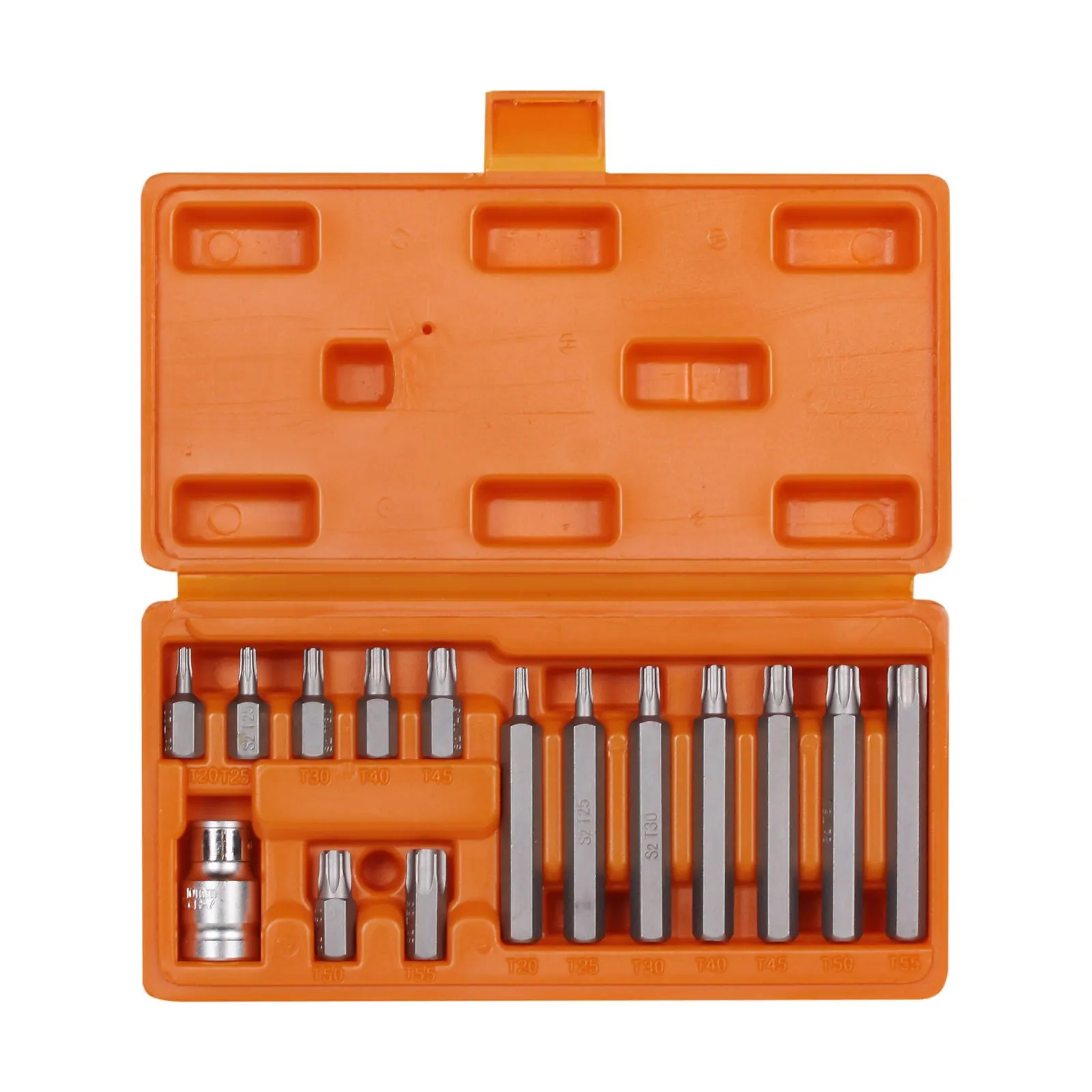 Набор бит вставок TORX 3/8 30мм и 75мм с держателем бит 1/2 DR 15 предметов в кейсе AIRLINE AT-B-21