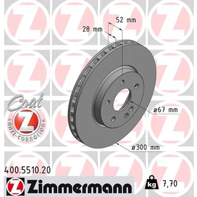 Диск тормозной BS MERCEDES ZIMMERMANN 400551020