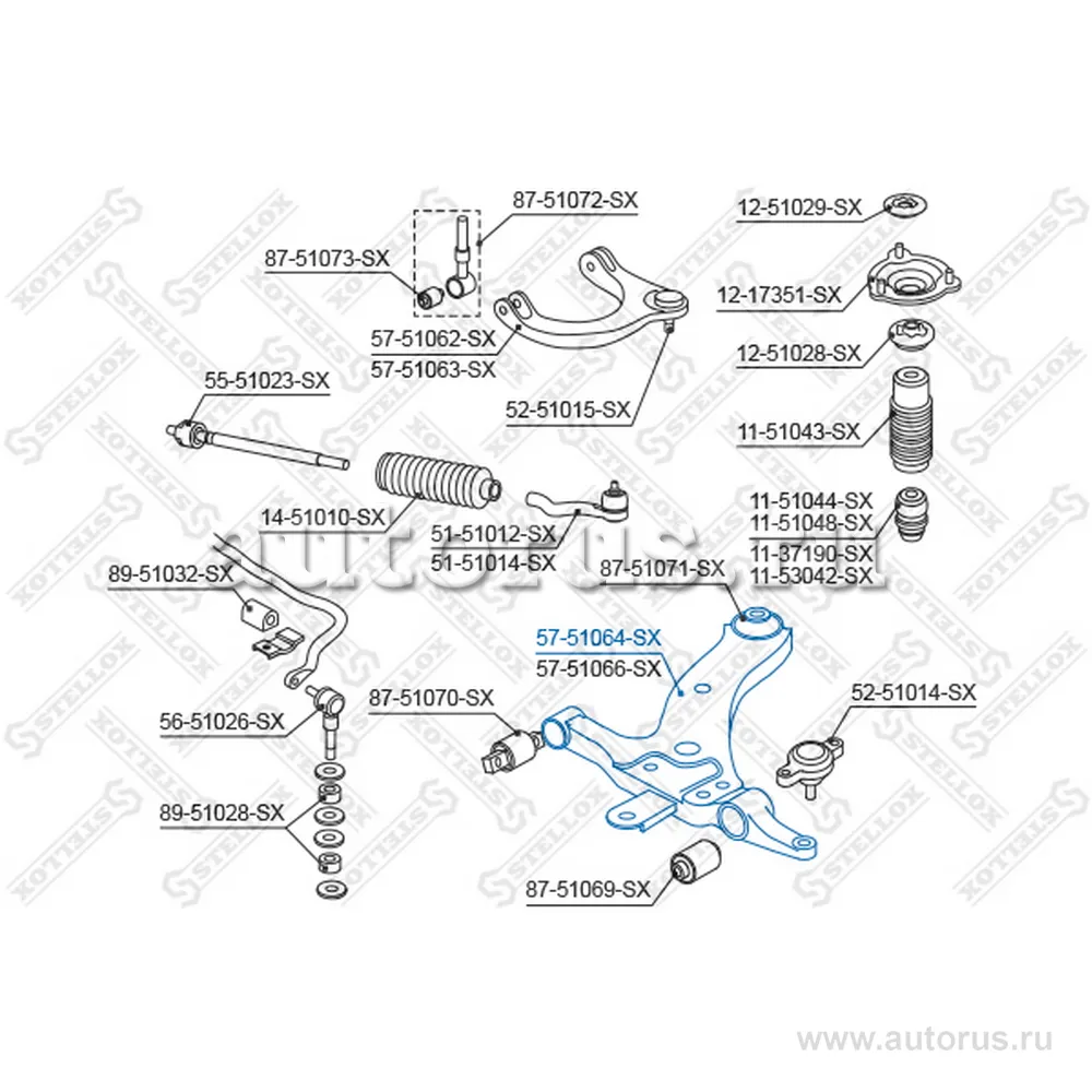 Рычаг л. Hyundai Sonata EF 99-00 STELLOX 5751064_SX