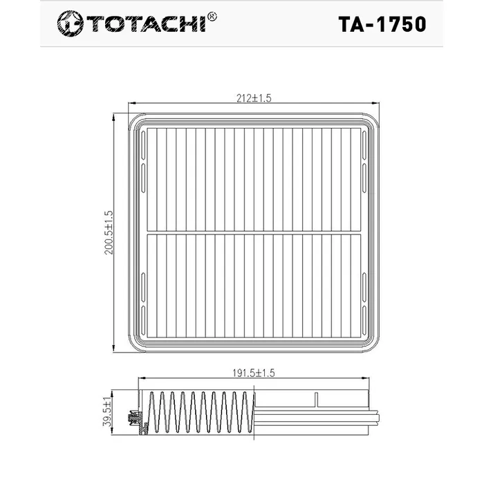 Фильтр воздушный TOTACHI TA-1750 96182220 MANN C 2229 TOTACHI TA-1750