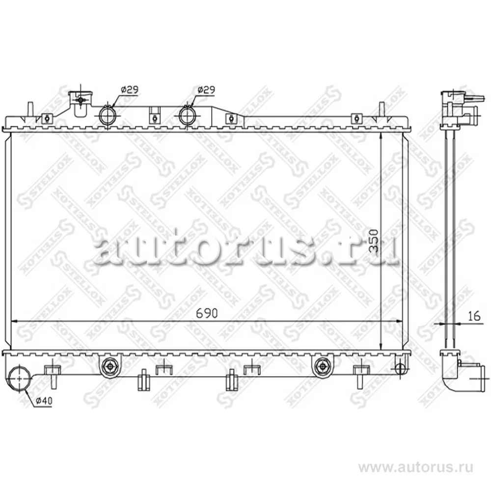 Радиатор системы охлаждения АКПП Subaru Legacy IV/Outback 3.0i 24V STELLOX 10-26245-SX