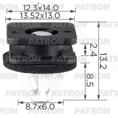 Клипса пластмассовая Ford применяемость: Крепление молдингов PATRON P37-3639
