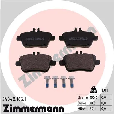 Колодки тормозные SBB Mercedes Benz ZIMMERMANN 248481851