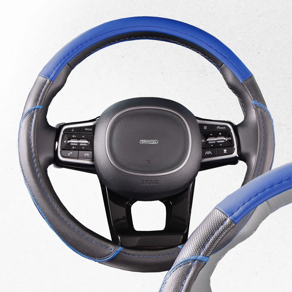 Оплетка Combo-4 M Черно/Синяя экокожа; SKYWAY SKYWAY S01102390
