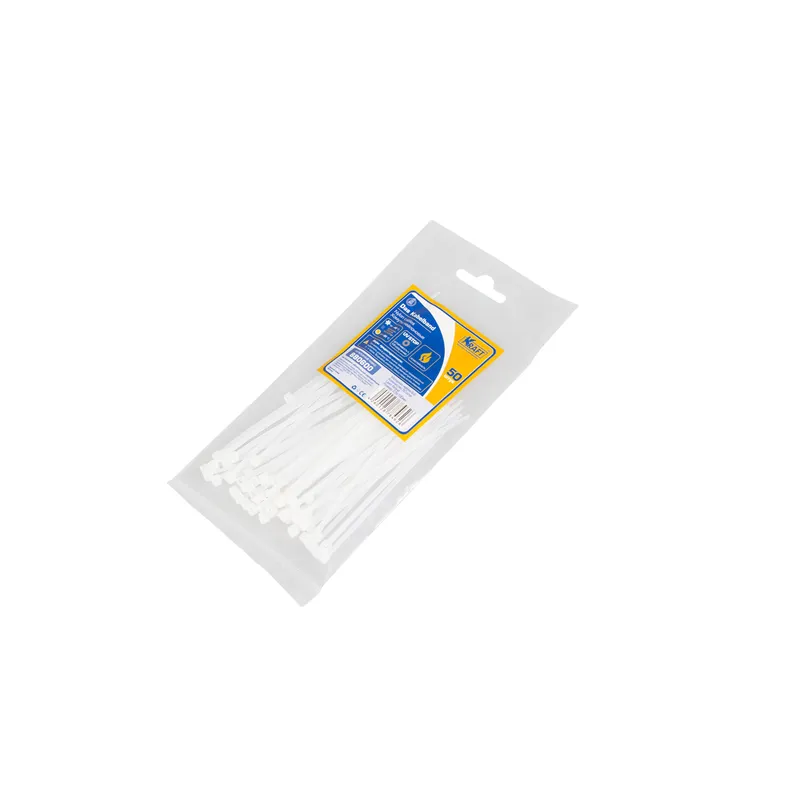 Стяжки нейлоновые, хомуты 2.5x100 белые уп 50 шт KRAFT KT880600