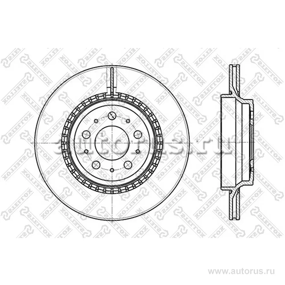 Диск тормозной задний VOLVO XC90 2.5T/D5/T6 02> STELLOX 60204852V_SX