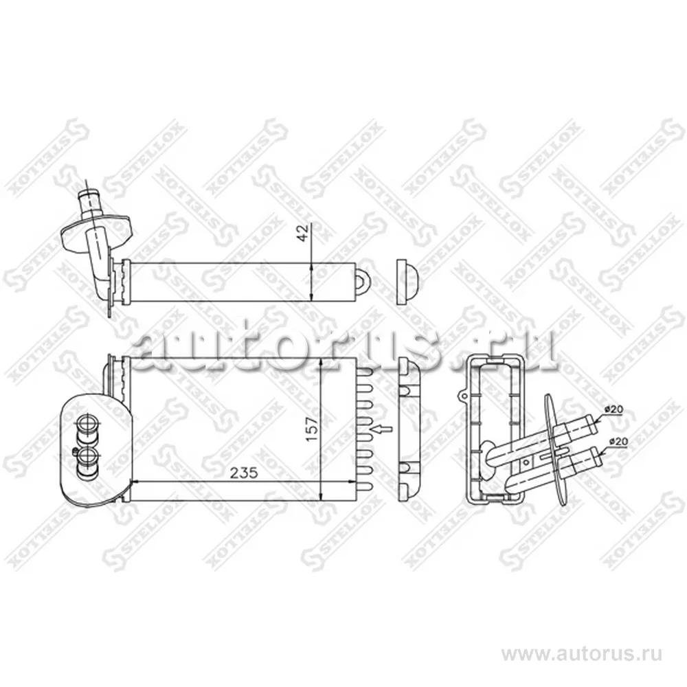 Радиатор печки KIA Cerato all 04> STELLOX 10-35198-SX