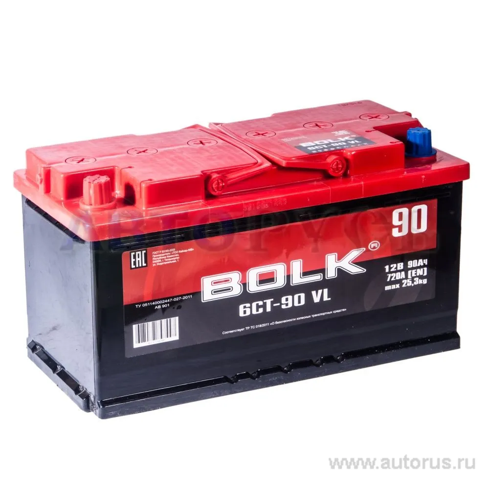 Аккумулятор BOLK Standart 90 А/ч прямой L+ 353x175x190 L5 EN 720 А