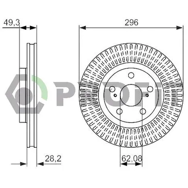 Диск тормозной TOYOTA CAMRY 06-. RAV4 06- FRONT PROFIT 5010-1646-1