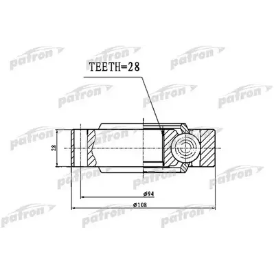 ШРУС внутренний задний 28X94 SSANG YONG REXTON II 06- PATRON PCV1755